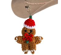 Generisch Plush Gingerbread Man, Gingerbread Plush Keyring | Gingerbread Christmas Decorations | Handmade Crocheted Emotional Winterproof Doll for Car Keys
