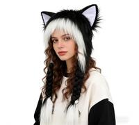 Generisch Plush Hat with Cat Ears, Warming Cosplay Costume Accessory for Cold Days, Hat with Cat Ears, for Adults, Women, Children, and Friends