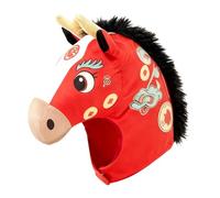 Generisch Plush Head Hat | 2026 Chinese New Year Plush Head Decoration | Photo Box Headwear | For Stage Performances Content Creator Themes Events School Performances Concert Carnival