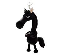 Generisch Plush Horse, 2026 Plush Decoration for the Year, New Year, Cute Doll Mascot, Plush Doll Horse with Pendant for the Chinese Year of It, for Home, Office, Car, Spring Festival (Black)