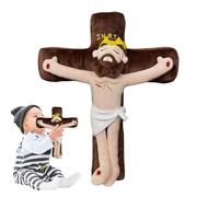 Generisch Plush Jesus Doll | Filled Cross Jesus Doll Cuddly Toy | Soft Religious Figure for Holiday Living Room Decoration Sofa Bed Children's Room Travel Desk Bedroom Couch Car