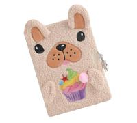 Generisch Plush Puppy Diary, Locked Journal Notebook, Cute Diary with Key Lock, Girls Journal with Adorable Plush Cover, Portable Diaries, Secure Closure, Women Girls for School Home