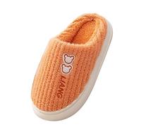 Generisch Plush Slippers Four Seasons Cute Slippers for Non-Slip, Fpir Season Fabric, Cotton, Colourful, orange, 7 UK