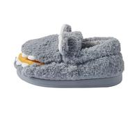 Generisch Plush Slippers Women's Crocodile Mouth Closed Soft Mules Felt Slippers Fluffy Slippers Warm with Thick Sole Winter Shoes Cuddly Winter Comfort for Indoor Outdoor Use, gray, 6 UK