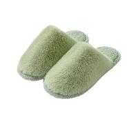 Generisch Plush Women's Slippers, Stylish Plain Slippers, Soft Comfortable Hat Shoes, Winter Warm Felt Slippers, Comfortable and Breathable Slippers, Non-Slip for Indoor and Outdoor Use, Green, 6 UK
