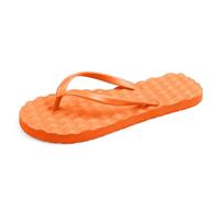 Generisch Plush women's slippers with toe post design, comfortable massage sole for summer, beach and leisure. Easy to slip into flat shoes for relaxation, orange, 8 UK