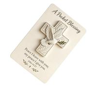 Generisch Pocket Blessing Cross with Bird Religious Portable Handmade