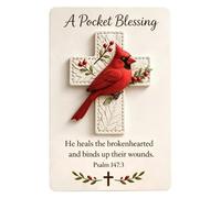 Generisch Pocket Blessing Cross with Bird, with a Card as a Christian Keepsake, Pocket Cross Blessing with Bible Verse Card, for Prayer Devotion, Meditation, Christening, Bible Study, Outdoor and