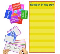Generisch Pocket Charts - Wipe Clean Mathematics Flashcard for Classroom - Learning Aid Numbers of the Day Foldable Board for Preschool Nursery Home School