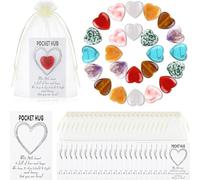 Generisch Pocket Hug Heart, Heart Pocket Hug Token - Inspirational Greeting Cards with Crystal Heart Tokens - Greeting Cards, Social Keepsake Exchange Card for Colleagues, Family, Friends