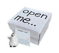 Generisch Pocket Penguin Glass Penguin Little Pocket Penguin Hug with Greeting Card for Friends and Family, Courage Gift for and Stress, Encouragement, Mini Animal Figure