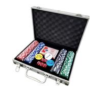 Generisch Poker Chips - Worthless Party Accessories | Poker Set with Aluminium Case | Player Equipment and Enthusiasts Collectors Event Planner Men Women Adults Home Travel Family Evening