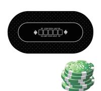 Generisch Poker Tablecloth, Large Game Table Mat, 120 x 60 cm, Non-Slip Card Table Covers, Poker Table Cover for Holdem Poker, Card Games