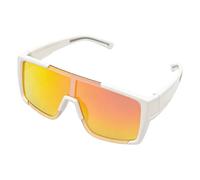 Generisch Polarised Sports Sunglasses - Anti-Glare Lightweight Wearable Eyewear, UV Protection for Outdoor Activities, Baseball, Fishing, Driving, Golf, Cycling, Women, White Frame Transparent Red