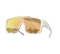 Generisch Polarised Sunglasses Men - Wearable Anti-Glare Sunglasses, UV Protection for Outdoor Activities | for Baseball, Fishing, Driving, Golf, Cycling, Women, White Frame Transparent Red, Siehe