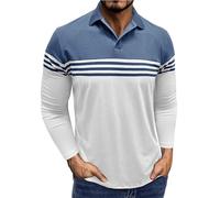 Generisch Polo Shirt Men's Long Sleeve Contrast Colour Long Sleeve Shirt with Chest Pocket Polo Shirt Breathable Men's Long Sleeve Sports Basic Slim Fit Long Sleeve Business Shirt Casual Shirts