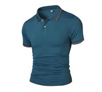 Generisch Polo Shirt Men's Short Sleeve Quick-Drying Breathable Polo Shirt with Button Placket Polo Shirt Knitted Top Shirt, Marine Polo Shirts for Men, 3XL
