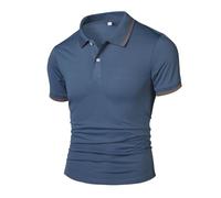 Generisch Polo Shirt Men's Short Sleeve Quick-Drying Breathable Polo Shirt with Button Placket Polo Shirt Knitted Top Shirt, Blue Polo Shirts for Men, 3XL