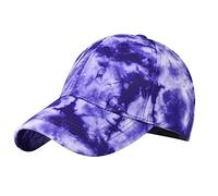 Generisch Ponytail Cap Dome Adjustable Baseball Cap Tie Dye Personality, Wind in the United States Cap Kids 52, blue, One Size