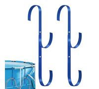 Generisch Pool Fence Hooks, Set of 2 Landing Net Holders on the Pool Edge, Rustproof Metal Storage, Space-Saving, Replacement Parts for Garden Paths, Backyard