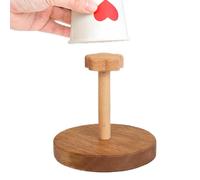 Generisch Porta bicchieri e tazze - Espositore per bicchieri in legno fatto a mano | Porta carta per bar, bagno, ufficio | Soluzione di stoccaggio portatile per casa, campeggio,