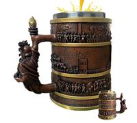 Generisch Portable Patriotic Mug - 300ml America 250th AnniversaryCommemorative Cup, Vintage Resin Beer Stone with Stainless Steel Liner for Collectors, Travelers and Home Decor