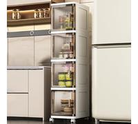 Generisch Portaoggetti Gap Con Ruote - Carrello Salvaspazio per Bagno Cucina e Soggiorni Multifunzionale per Camera da Letto Design Compatto e Pratico