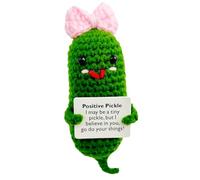 Generisch , Positive Cucumber Funny Crochet Knitting Doll, Cute Crochet Doll, Knitted Wool Doll for Children, Friends, Birthday Party, Decoration, Encouragement