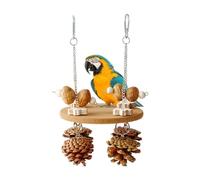 Generisch Pour Calopsittes - Balançoire Naturelle à Mâcher | Jouet Interactif Suspendu - Accessories Cage Oiseaux Pour Conure Ara Perruche Pigeon Moineau | Enrichissement Intérieur Extérieur