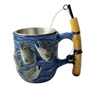 Generisch Practical travel mug to take with you, drinking cup made of resin with a multi-purpose function, fishing cup for latte, suitable for milk, juice, latte, tea, beer, father, boyfriend