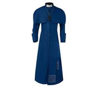 Generisch Priest Costume Red Cardinal Costume Clergy Churches Soutane Clergy Robe Preacher Cassock Mens Praise Worship Robe Robe Robe Role Play Priest Soutane Medieval Monk, blue, M