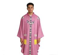 Generisch Priest Robe for Men, with Ribbon, Catholic Measuring Robe, Round Collar Pastor Robe, for Prayer, Men, Church, Wedding, Events, Photo Shoot, Holiday, Masquerades