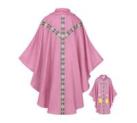 Generisch Priest Robe, Priest Outfit, Church Measuring Robe, Round Collar, Pastor Robe, for Prayer, Men's Cosplay, Wedding, Carnival, Stage, Party, Photo