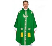 Generisch Priest Robe - with Ribbon Catholic Measuring Gown - Round Collar Pastor Gown Robe | for Men Prayer Cosplay Layer Church Stage Masquerades Carnival Festival Wedding Holiday Party