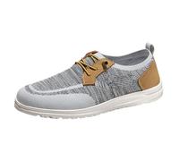Generisch Pring Men's Canvas Shoes Lightweight Breathable Plus Size Casual Men's Shoes One Foot Slip Le Fu Shoes Men's Casual Shoes, gray, 11 UK