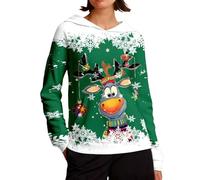 Generisch Printed Hooded Sweatshirt with Long Sleeves in Loose Fit as a Cosy Fleece Pullover for Relaxing Days with Soft Warm Fabric, Green, XL