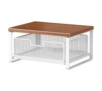 Generisch Printer Desk Stand - Two-tier , Adjustable Desk Stand | Double Tier Wood Metal Construction, Space Saving Design For Printers, Coffee Makers, Toasters And