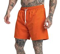 Generisch Pro Shorts Men's Multifunctional 5 Minute Trousers for Men, Plain Colour, Beach Sports, Fitness Shorts, Women's Cargo Trousers with Pockets, orange, L
