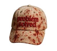Generisch Problem Solved Cap Halloween Baseball Caps Unisex Bloody Baseball Cap for Women Men Halloween Costume Casual Caps, khaki, One Size