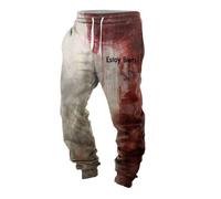 Generisch Problem Solving Casual Trousers Men's Halloween Trousers with Bloody Print Casual Trousers Halloween Scary Lightweight Trousers, Light purple, L