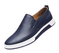 Generisch Product Category Hate? Men's Shoes - Breathable Slip-On Business Leisure Four Style Formal Solid Leather Boots for Men, blue, 9 UK