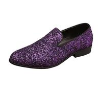 Generisch Product Category Men's Leather Shoes - Modern Slippers with Distinctive Details for Everyday Business Comfortable Slip Comfort Elegant Companion for Everyone, purple, 12 UK