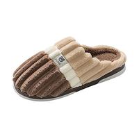 Generisch Product Category Men's Slippers - Product Title Comfortable Slippers for Men with Fur Lining Round Toe Shape Warm Interior Slip-On Design Lettered Pattern Ideal for Winter, c, 12.5 UK