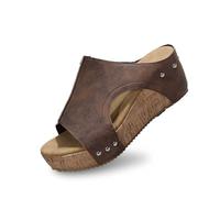 Generisch Product Category Women's Slipper|Product Title Platform Wedge Slippers Temperament Non-Slip Beach Slippers|End, brown, 7 UK