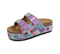 Generisch Product Category Women's Slipper - Sparkling Clouks with Rhinestone Platform in Bright Shades High Quality Shaped Comfortable Shoes for Events, purple, 5 UK