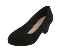 Generisch Product Category Women's Velour Dirndl Shoes with Straps - Elegant with Ankle Strap Medium Heel Height Ideal for Wedding Festive Occasions, black, 8.5 UK