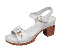 Generisch Product Class Women's Large Size Sandals with Wide Fit Fashionable Character Without Backgrade Chunky Heel Height for Everyday Leisure, gray, 6 UK