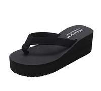 Generisch Product Introduction Women's Slippers Wedge Mules Beach Leisure Style Comfort Warm Lightweight Inner Slip On Shoes Women, black, One Size