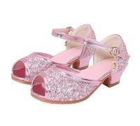 Generisch Products Category Girls Sandals - Elegant Girls Sandals with Closed Toe Heel Sequin Bow Ideal for Toddlers Festive Occasions, pink, 1 UK