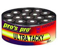 Generisch Pro's Pro Ultra Tacky Overgrip 0.70 mm for Tennis, Badminton, Padel, Squash, Black, Pack of 30
